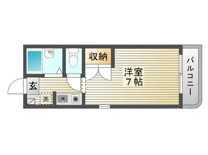 プリメゾン岡山津倉(1K/4階)の間取り写真