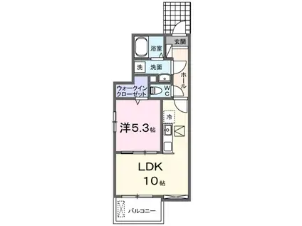 アムール I(1LDK/1階)の間取り写真