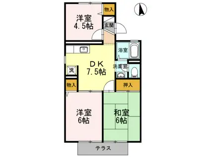 サンヒルズ西山(3DK/2階)の間取り写真