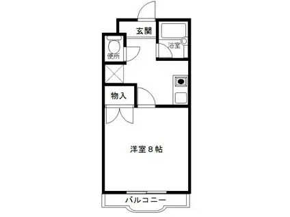 ジュネス24(1K/1階)の間取り写真