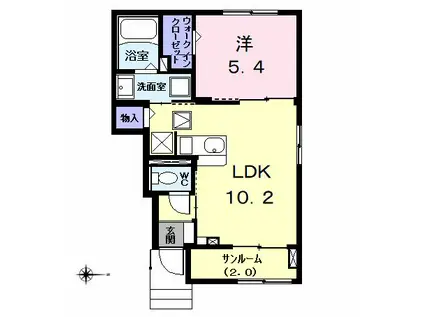 MINUET(1LDK/1階)の間取り写真