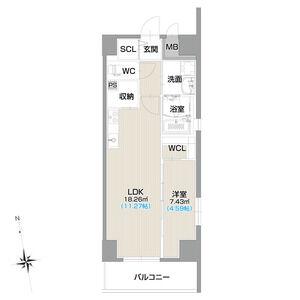 フォルティス今池(1LDK/8階)の間取り写真