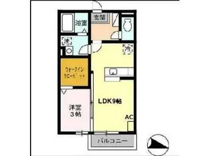シャルマン高茶屋(1LDK/2階)の間取り写真