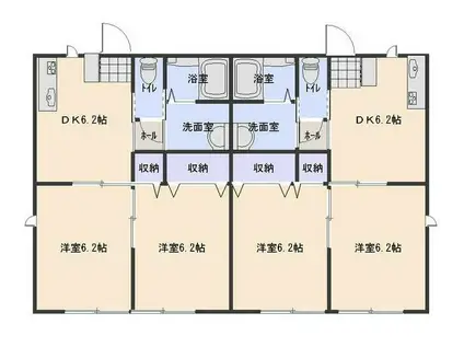 セレブコート(2DK/2階)の間取り写真