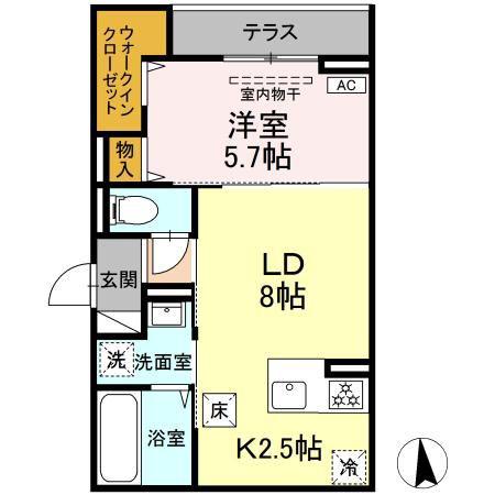 CLASSEUM仙台小田原 IV(1LDK/1階)の間取り写真