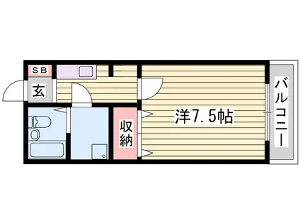 TNマンション(1K/1階)の間取り写真