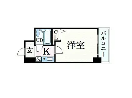 エスリード野田駅前(1K/8階)の間取り写真