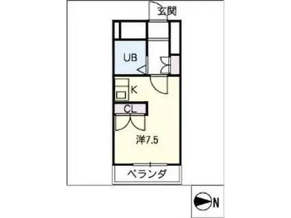 アミューズコート(ワンルーム/3階)の間取り写真