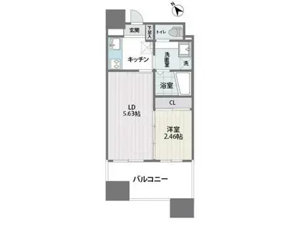 グランフォーレ薬院南(2K/10階)の間取り写真