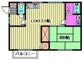 サンシャインⅠ(1LDK/2階)の間取り写真