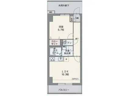 コルディエラ(1LDK/11階)の間取り写真