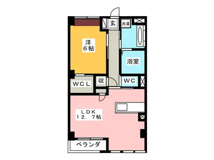 ウィンズツー(1LDK/3階)の間取り写真