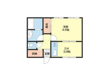 ローズ本町マンション(1K/1階)の間取り写真