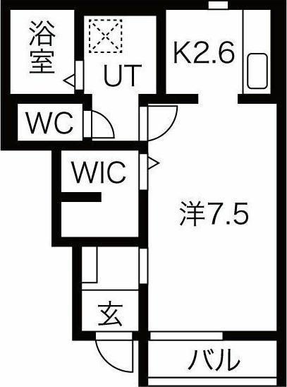 クレスト桜町(1K/1階)の間取り写真