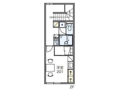 レオパレスブルーコーポ(1K/2階)の間取り写真
