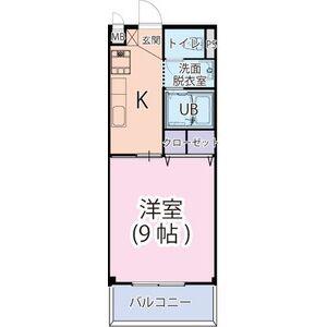 ナカノハイツ(1K/1階)の間取り写真