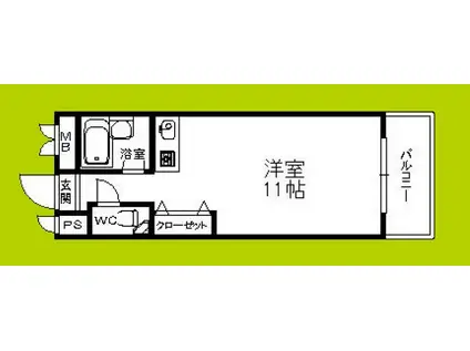 タイホウハイツ敷津Ⅲ番館(ワンルーム/6階)の間取り写真