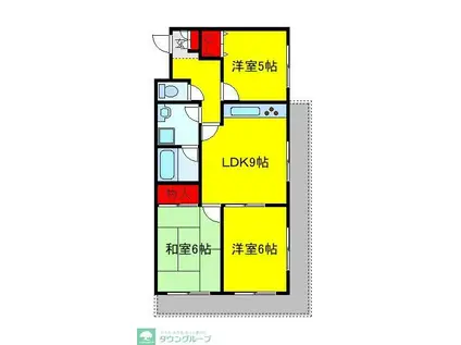 ホワイトパレス柏(3DK/2階)の間取り写真