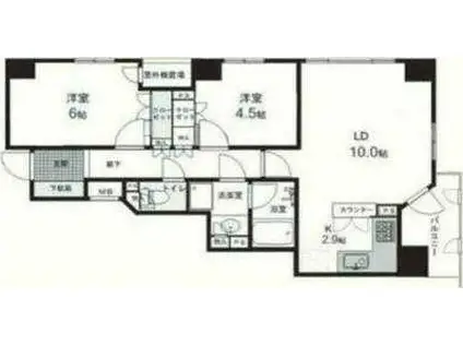 クィーンズパレス東京中央(2LDK/10階)の間取り写真