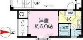 フローラルステージ同心町(1K/2階)の間取り写真