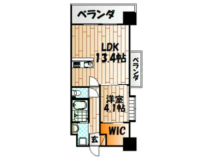 アルティザ小倉(1LDK/12階)の間取り写真