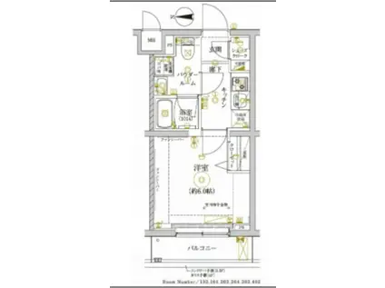 レアライズ新丸子II(1K/1階)の間取り写真