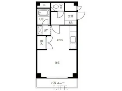 フォーゲル館(1K/4階)の間取り写真