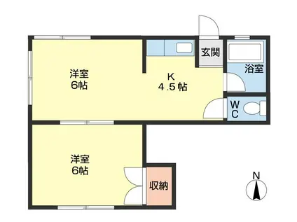 シティハイムパルフェ(2K/1階)の間取り写真