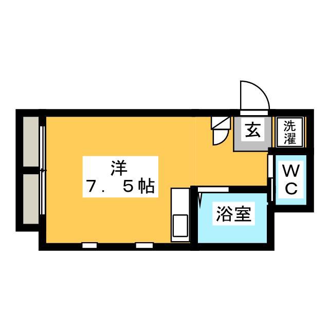 スカイビル八王子(ワンルーム/3階)の間取り写真