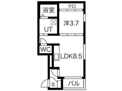 JOLIE MAISON2(1LDK/3階)の間取り写真
