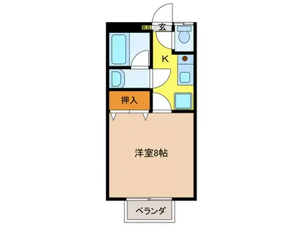 窪田コーポ(1K/2階)の間取り写真