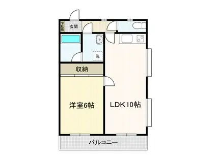 レジデンスさとう(1LDK/2階)の間取り写真