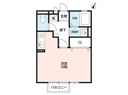 メゾン・ド・ブラン B(ワンルーム/1階)の間取り写真