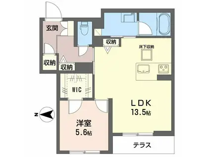 シャーメゾン フェリーチェ 一部子育てグリーン(1LDK/1階)の間取り写真