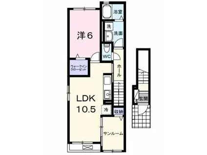 グレース大清水II(1LDK/2階)の間取り写真