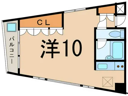 F FLAT(ワンルーム/2階)の間取り写真