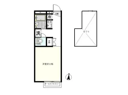 サンテラス横浜東寺尾(ワンルーム/2階)の間取り写真