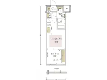 アーバネックス森下(1DK/4階)の間取り写真