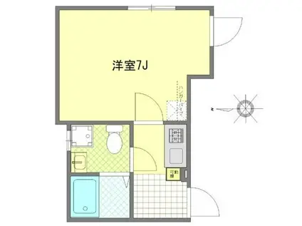 練馬区高野台422共同(1K/2階)の間取り写真