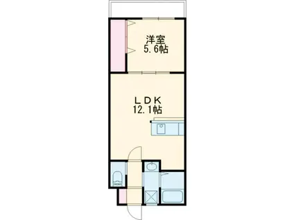 アヴェニール小菅(1LDK/2階)の間取り写真