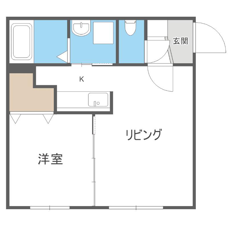 K・Sー11(1LDK/1階)の間取り写真