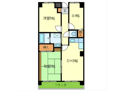 ファミールメゾン(2SDK/6階)の間取り写真