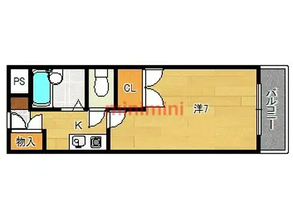 レオパレスHAPPY(1K/2階)の間取り写真