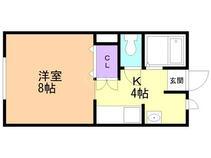 フラッツ桂木(1K/1階)の間取り写真