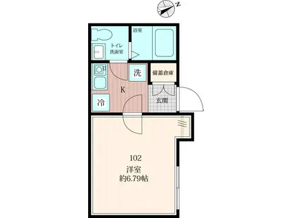 アルデンシア(1K/1階)の間取り写真