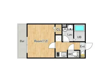 ジーメゾン八千代台北リベルテ(1K/3階)の間取り写真