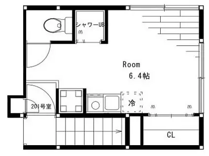 カーサローサ(ワンルーム/2階)の間取り写真