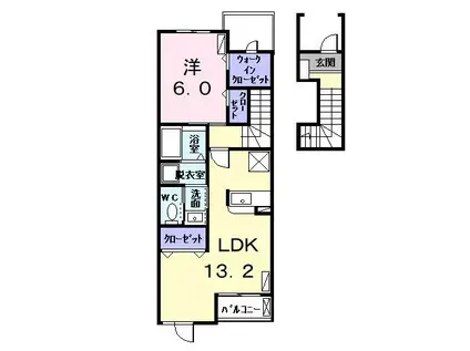 リリィ・ガーデン(1LDK/2階)の間取り写真