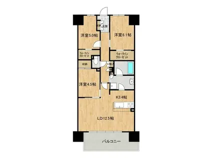 つくばグランヴィラ(3LDK/9階)の間取り写真