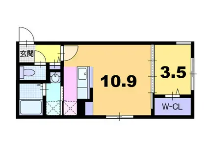 シティノーブル栄通(1LDK/4階)の間取り写真